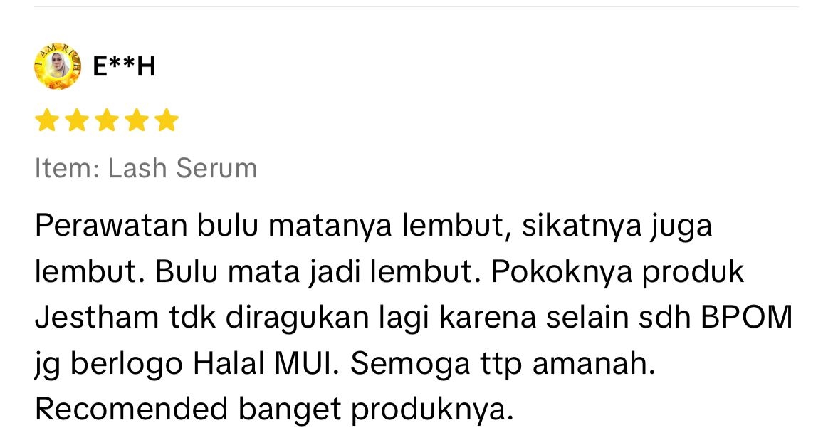 Source : Honest Review Customer TikTok Shop/@jestham.tios