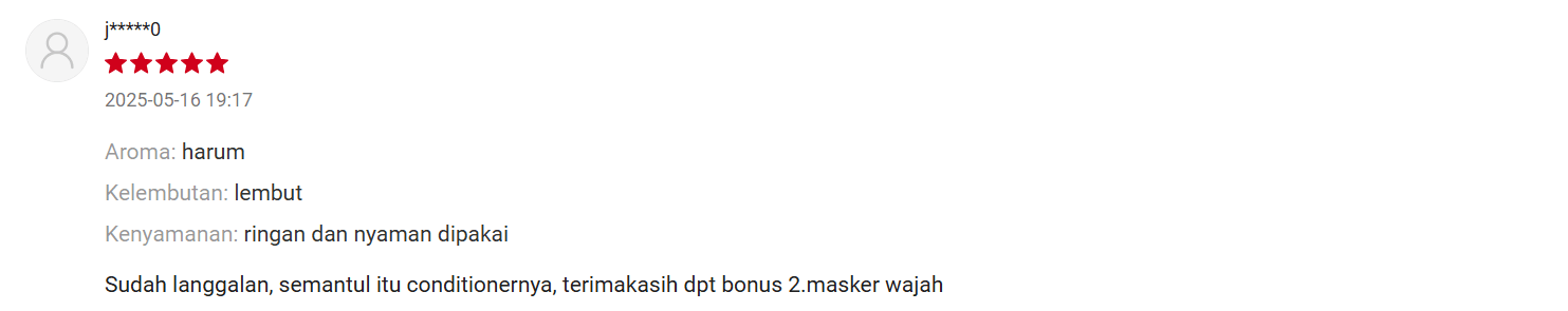 Source : Honest Review Customer Shopee/Jestham Official Store