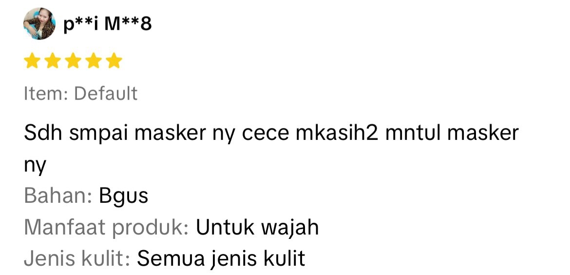  Source : Honest Review Customer TikTok Shop/@jestham.tios