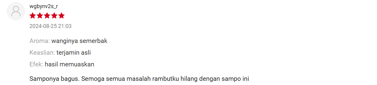 Source : Honest Review Customer Shopee/Jestham Official Store
